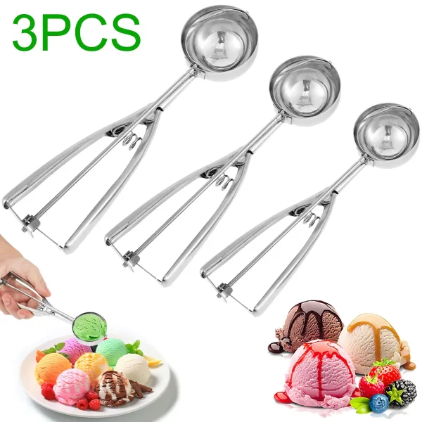 3Pcs Scoop Ice Cream Size